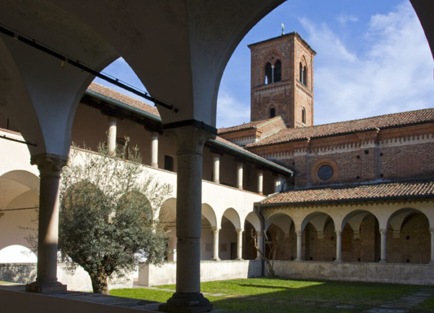Il Chiostro dell'Abbazia di Mirasole, a Opera, Foto Wikipedia.