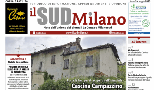 Prima pagina ritagliata il SUD Milano maggio '25