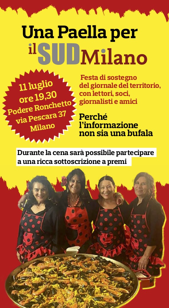 Banner serata 11/7 una Paella per il SUD Milano
