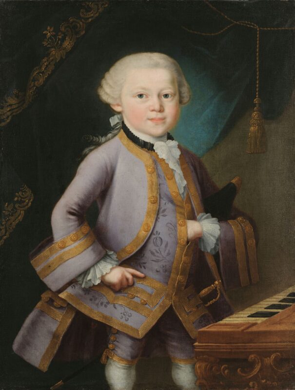 Wolfang Amadeus Mozart all'eta di 7 anni.