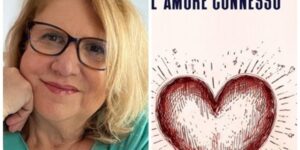 Paola Blandi, con la copertina del libro Amore connesso
