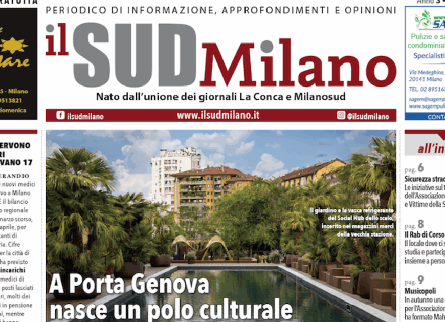 Prima pagina ritagliata il SUD MIilano luglio 2025